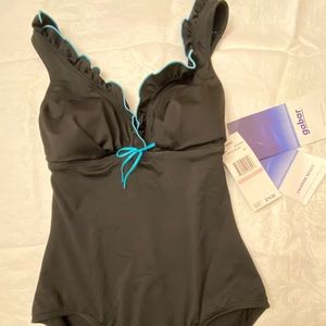 NWT! Gabar Ruffled Swimsuit - Womens, Sz 10